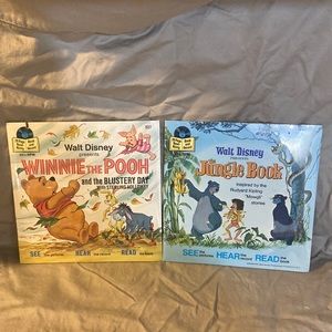 Winnie The Pooh And The Blustery Day & The Jungle Book 7in record & book